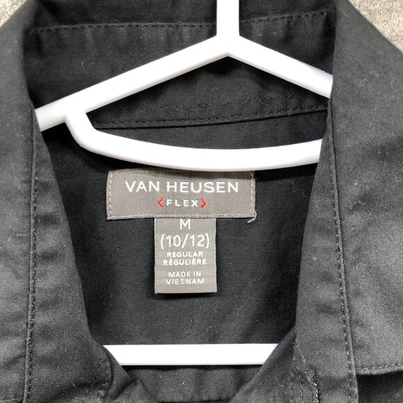 Van Heusen Boys 10-12 Black Dress Shirt Long Sleeve Button Up Formal Youth - Picture 3 of 9